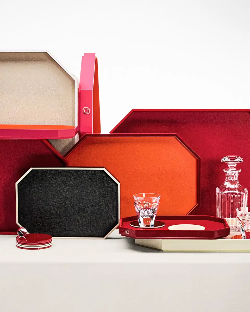 Baccarat Octagon Small Lacquered Tray, 13" | Thumbnail 3