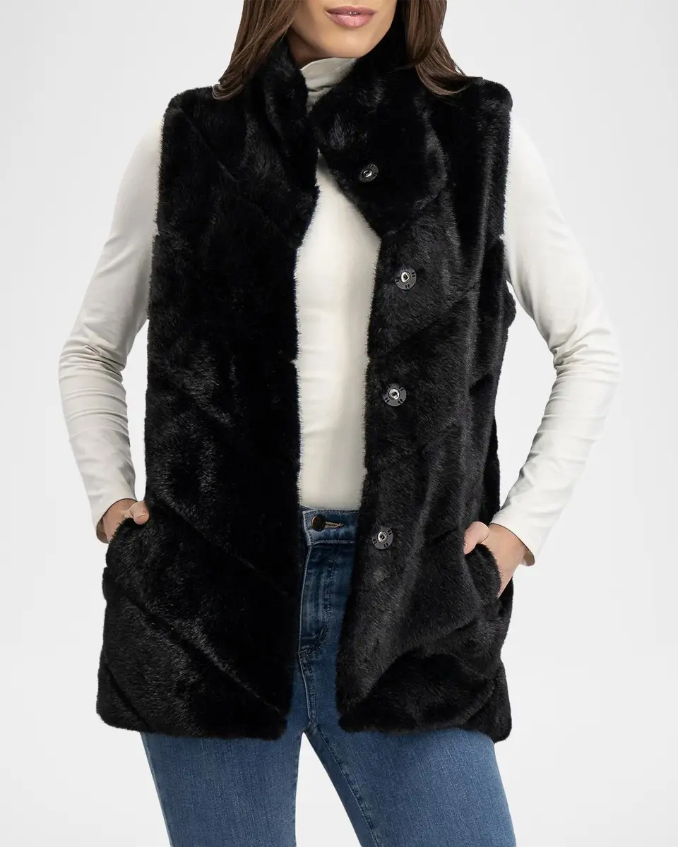 Lyla Grant Fur-Free Chevron Faux Mink Vest | Thumbnail 4 Lyla Grant Fur-Free Chevron Faux Mink Vest | Thumbnail 4