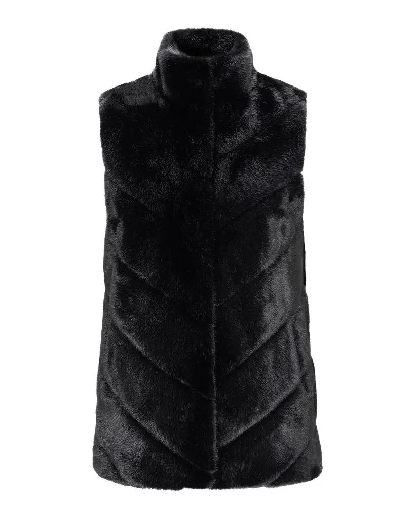 Lyla Grant Fur-Free Chevron Faux Mink Vest