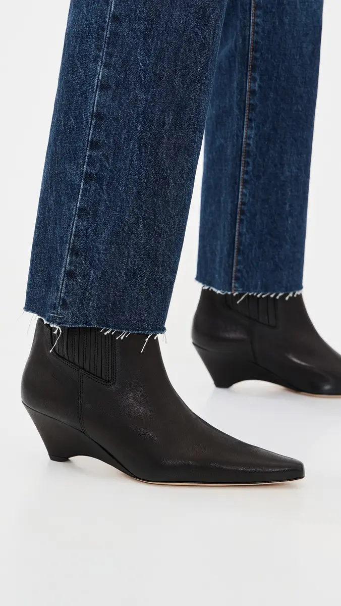 Cinq à Sept Parker Curved Wedge Leather Chelsea Boots | Thumbnail 3
