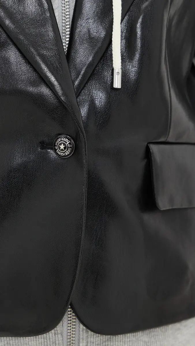 Cinq à Sept Faux Leather Zip Up Le Petit Khloe Blazer | Thumbnail 6 Cinq à Sept Faux Leather Zip Up Le Petit Khloe Blazer | Thumbnail 6