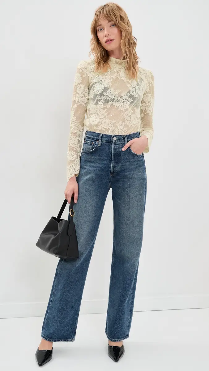 Self-Portrait Cream Sequin Lace Top | Thumbnail 5