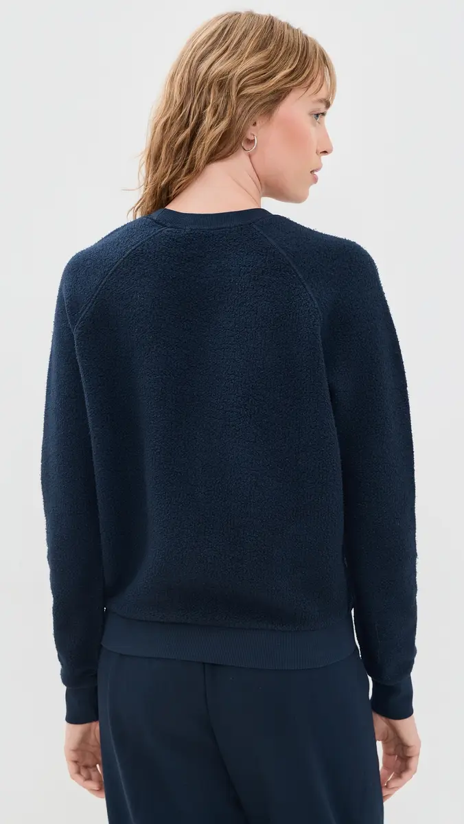 perfectwhitetee Ziggy Inside Out Fleece Long Sleeve Crew Neck Sweatshirt | Thumbnail 3