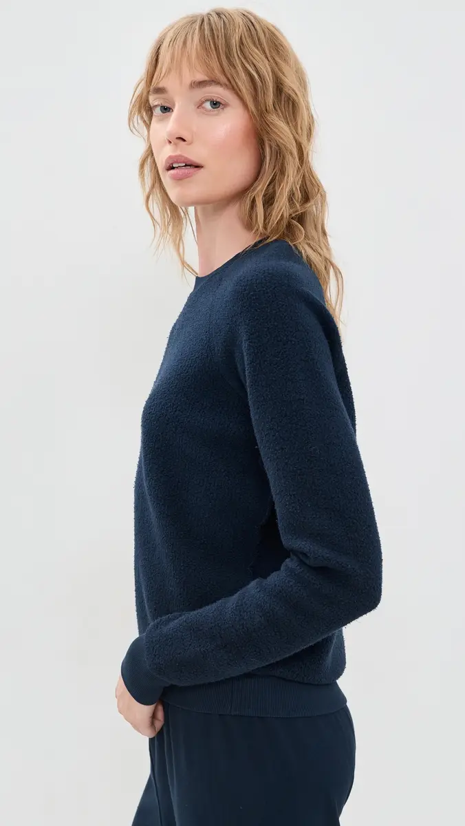 perfectwhitetee Ziggy Inside Out Fleece Long Sleeve Crew Neck Sweatshirt | Thumbnail 4