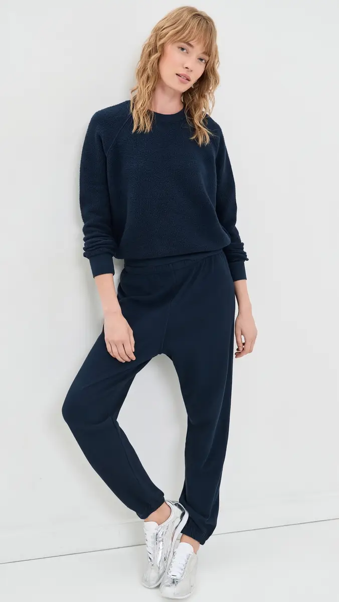perfectwhitetee Ziggy Inside Out Fleece Long Sleeve Crew Neck Sweatshirt | Thumbnail 5