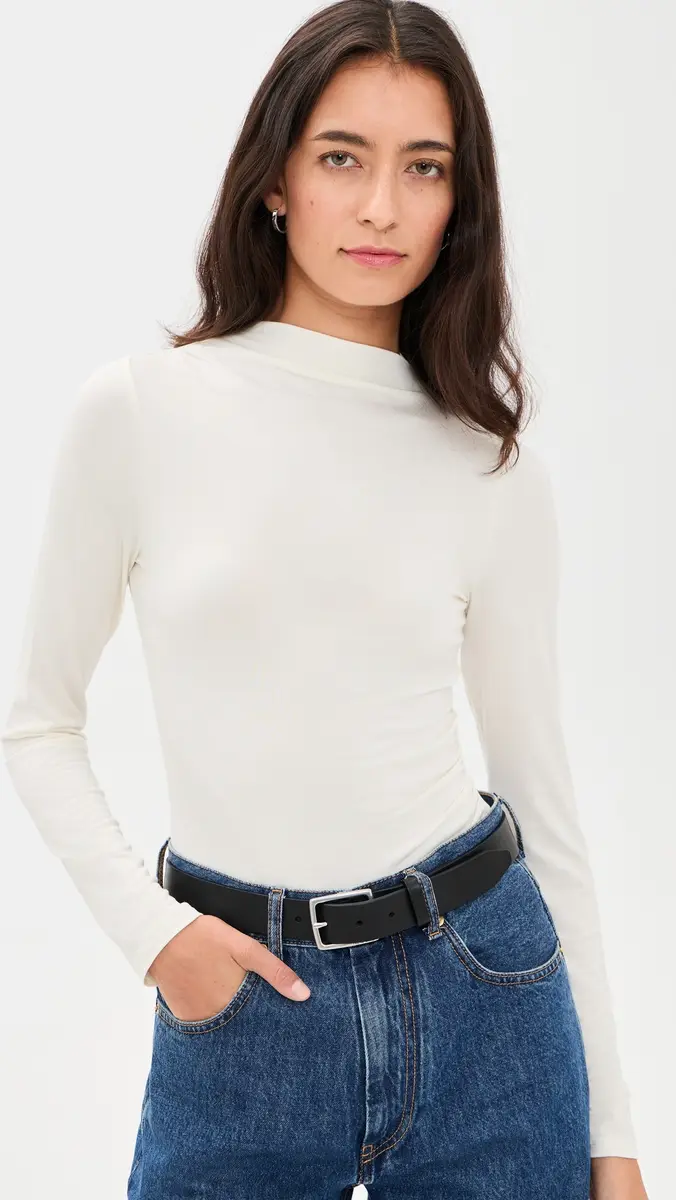 Pistola Nathalia Long Sleeve Draped Mock Neck | Thumbnail 2