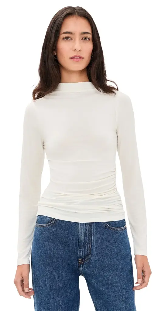 Pistola Nathalia Long Sleeve Draped Mock Neck