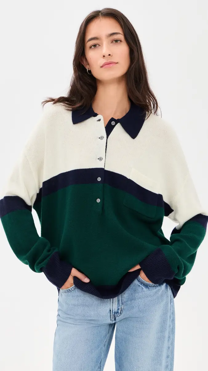GOOD AMERICAN The Oversized Rugby Sweater | Thumbnail 2