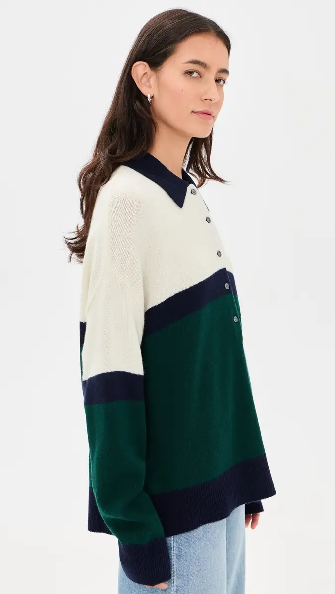 GOOD AMERICAN The Oversized Rugby Sweater | Thumbnail 4