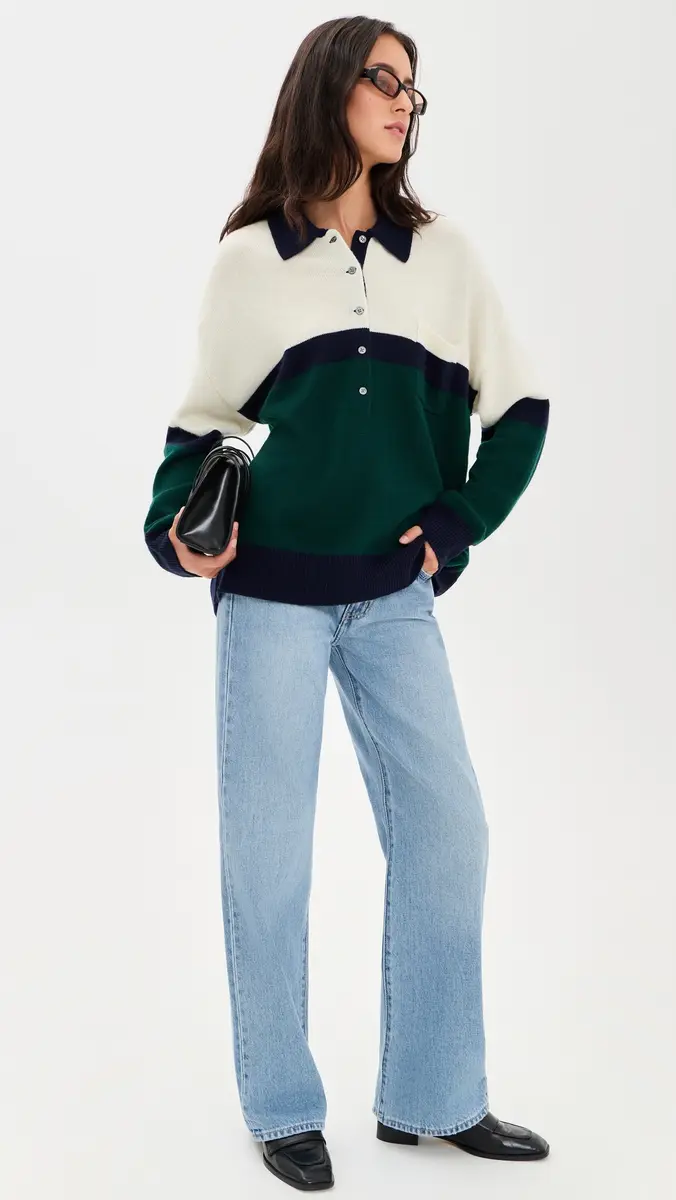 GOOD AMERICAN The Oversized Rugby Sweater | Thumbnail 5