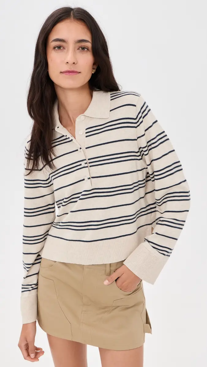 perfectwhitetee Ximena Polo Sweater | Thumbnail 2