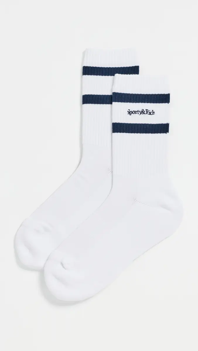 Sporty & Rich Serif Logo Socks | Thumbnail 2 Sporty & Rich Serif Logo Socks | Thumbnail 2