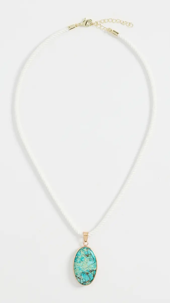 By Adina Eden Aqua Blue Pendant Twisted Rope Necklace | Thumbnail 4
