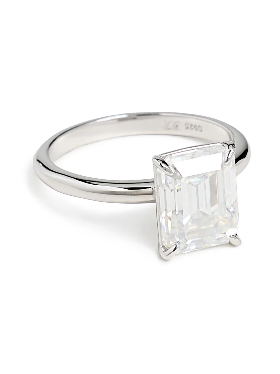 TTR Emerald Cut Lab Grown Ring