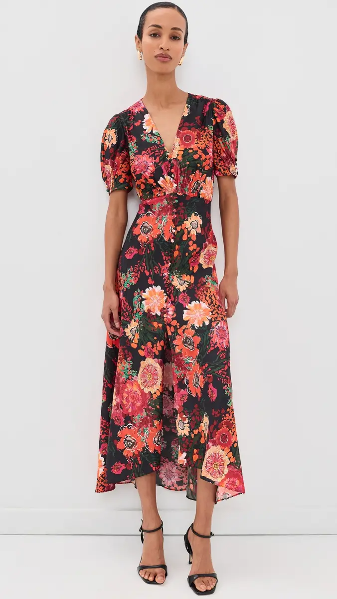 Saloni Lea Silk Long Dress | Thumbnail 2 Saloni Lea Silk Long Dress | Thumbnail 2