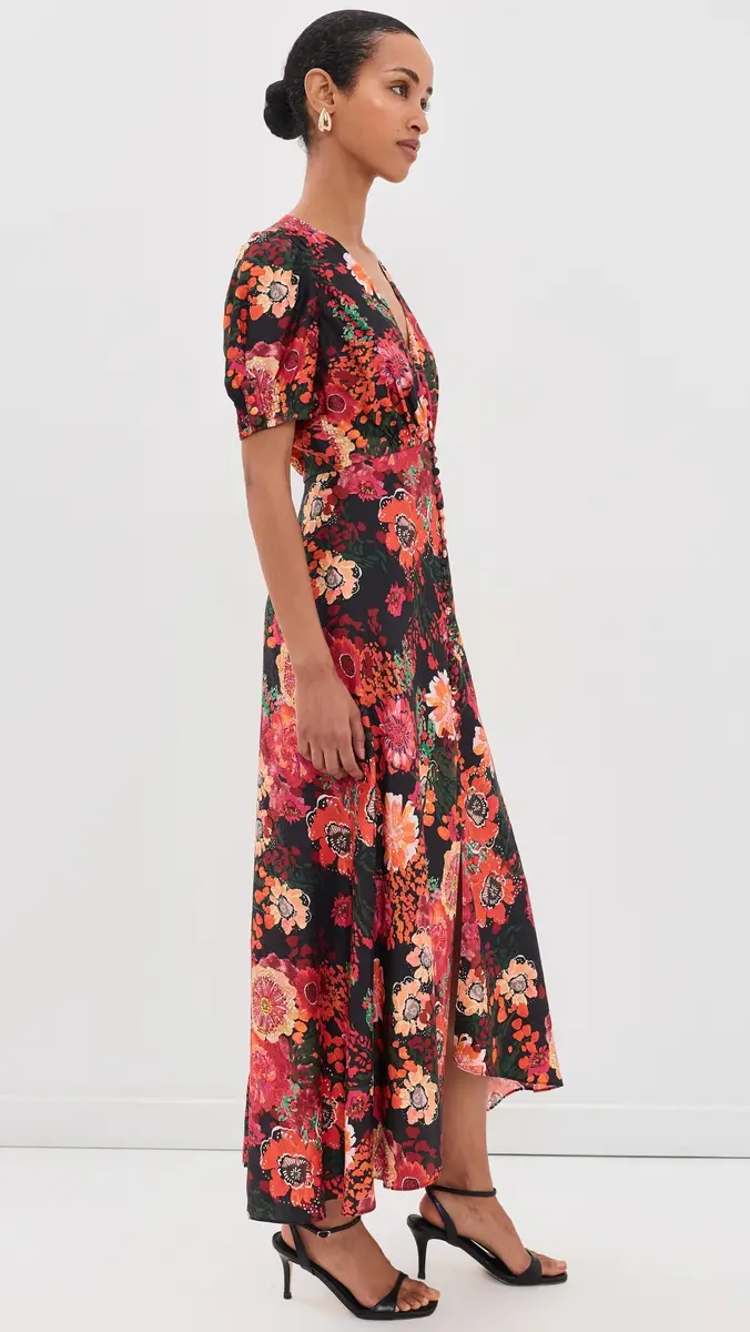 Saloni Lea Silk Long Dress | Thumbnail 4 Saloni Lea Silk Long Dress | Thumbnail 4