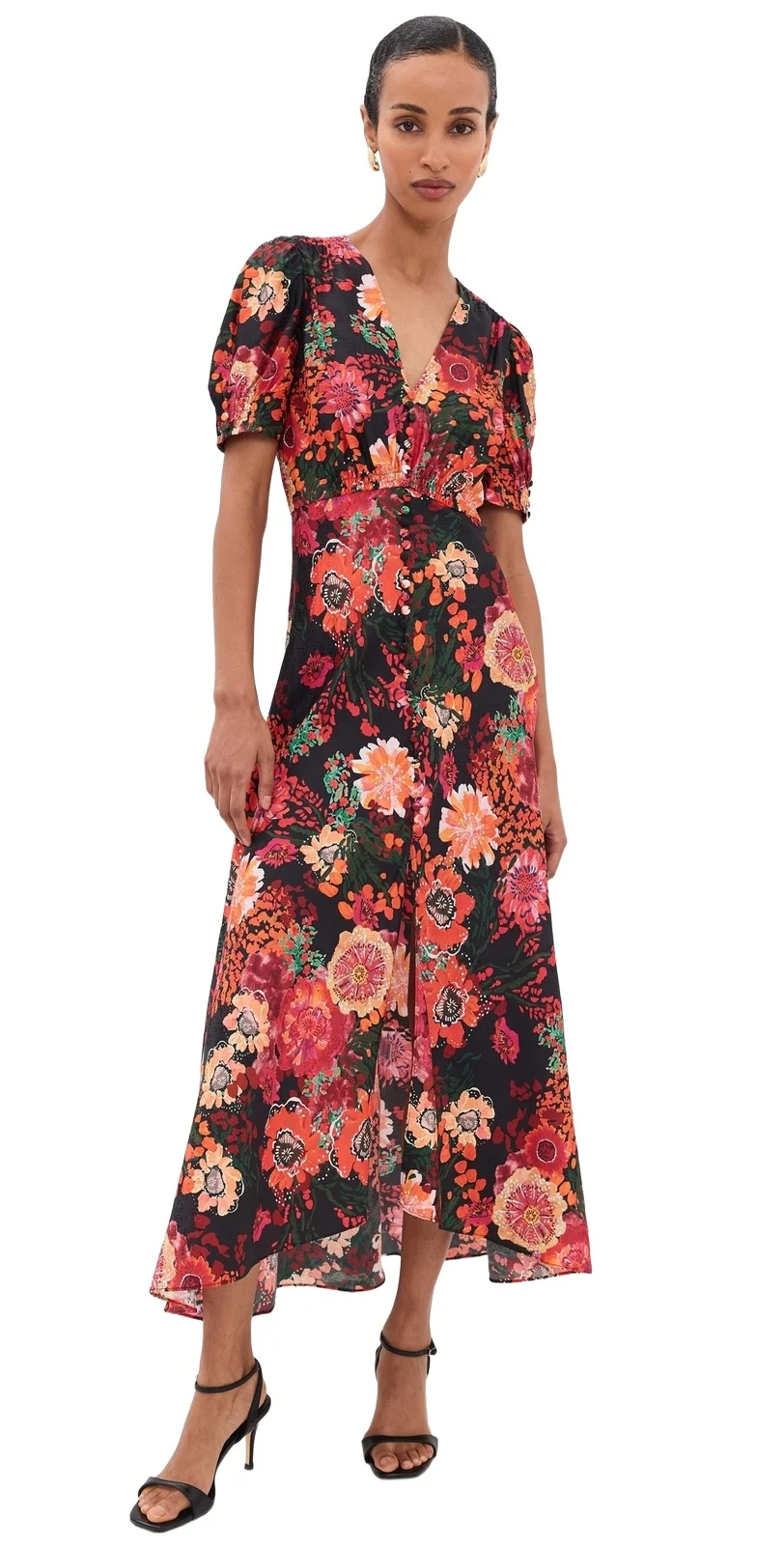 Saloni Lea Silk Long Dress