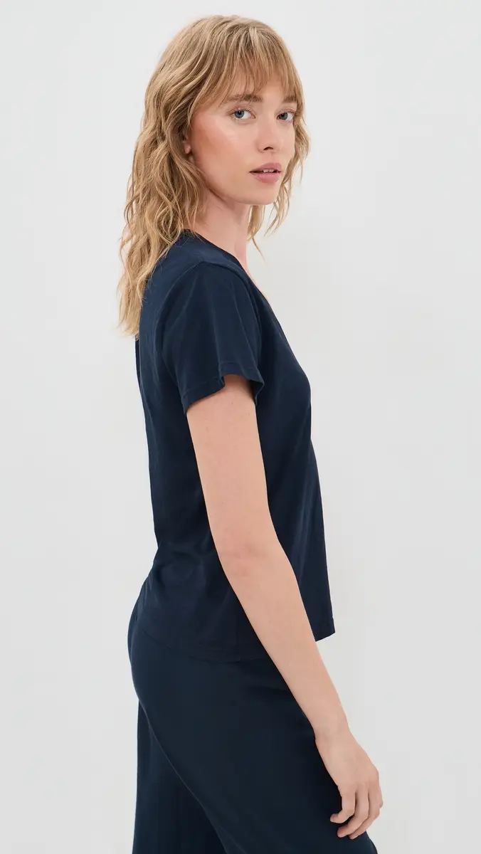 perfectwhitetee Hendrix Cotton Boxy V Neck Tee | Thumbnail 4