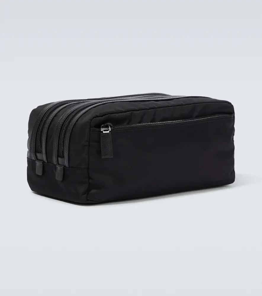 Prada Re-Nylon leather-trimmed toiletry bag | Thumbnail 2 Prada Re-Nylon leather-trimmed toiletry bag | Thumbnail 2