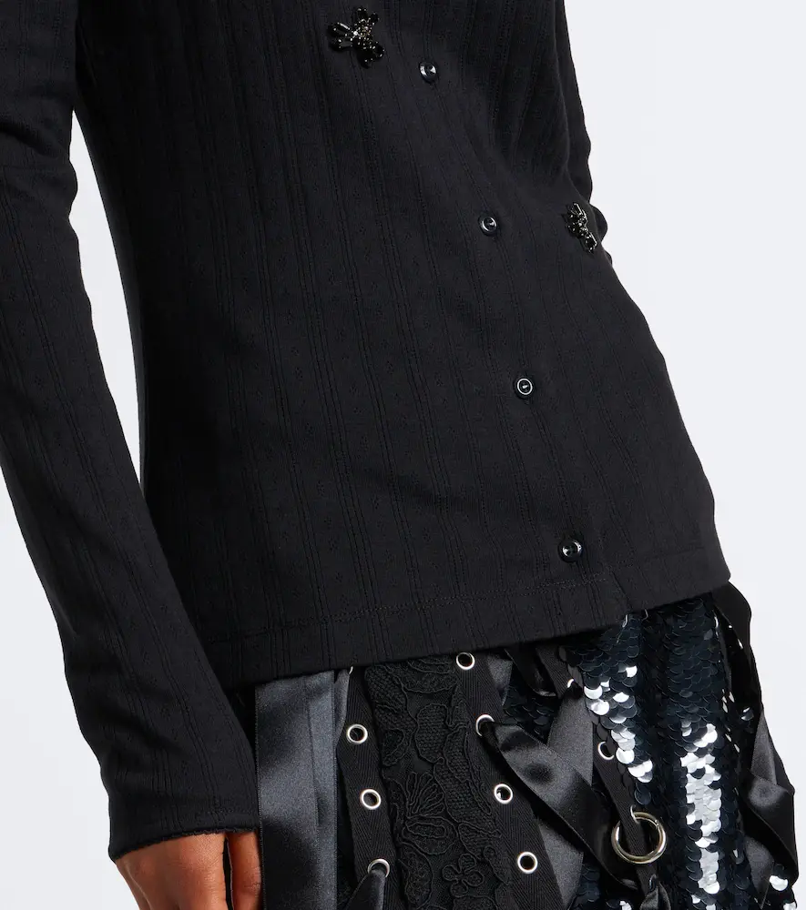 Simone Rocha Embellished pointelle cotton cardigan | Thumbnail 5 Simone Rocha Embellished pointelle cotton cardigan | Thumbnail 5
