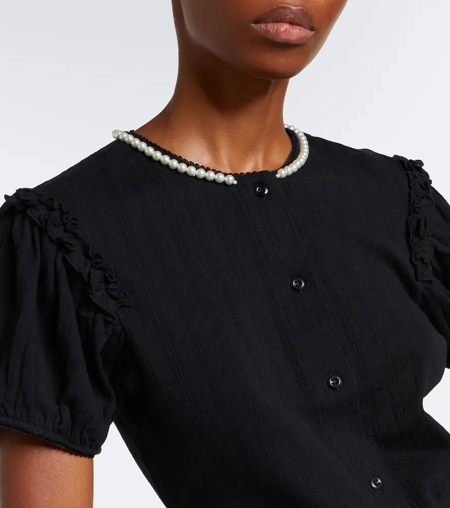 Simone Rocha Embellished pointelle cotton cardigan | Thumbnail 5 Simone Rocha Embellished pointelle cotton cardigan | Thumbnail 5