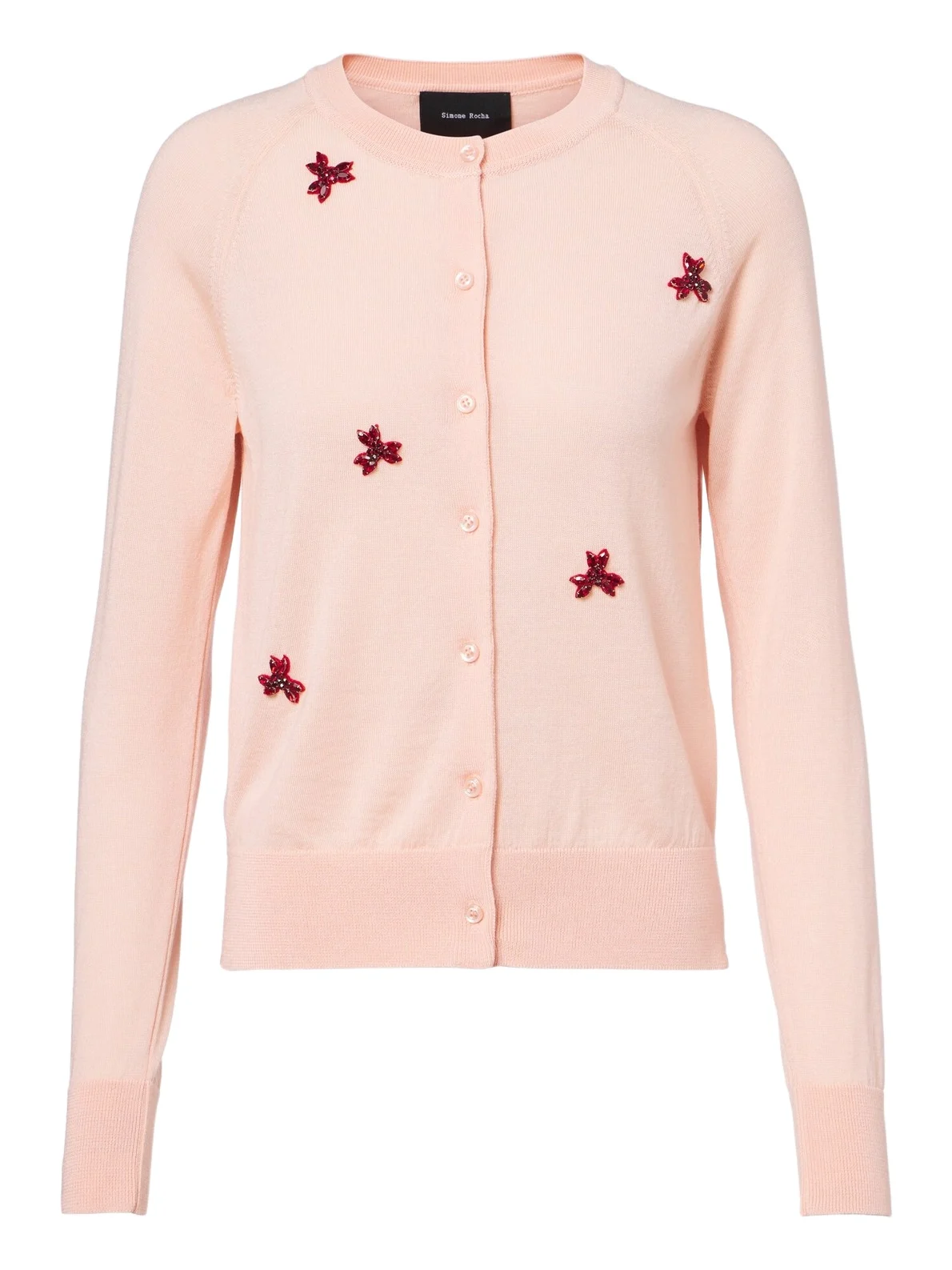 Crystal-embellished wool and silk cardigan