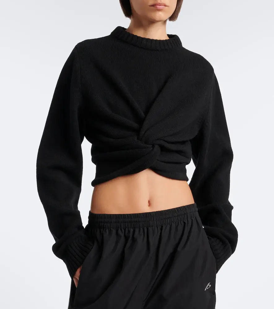 Balenciaga Cropped gathered wool sweater | Thumbnail 4 Balenciaga Cropped gathered wool sweater | Thumbnail 4