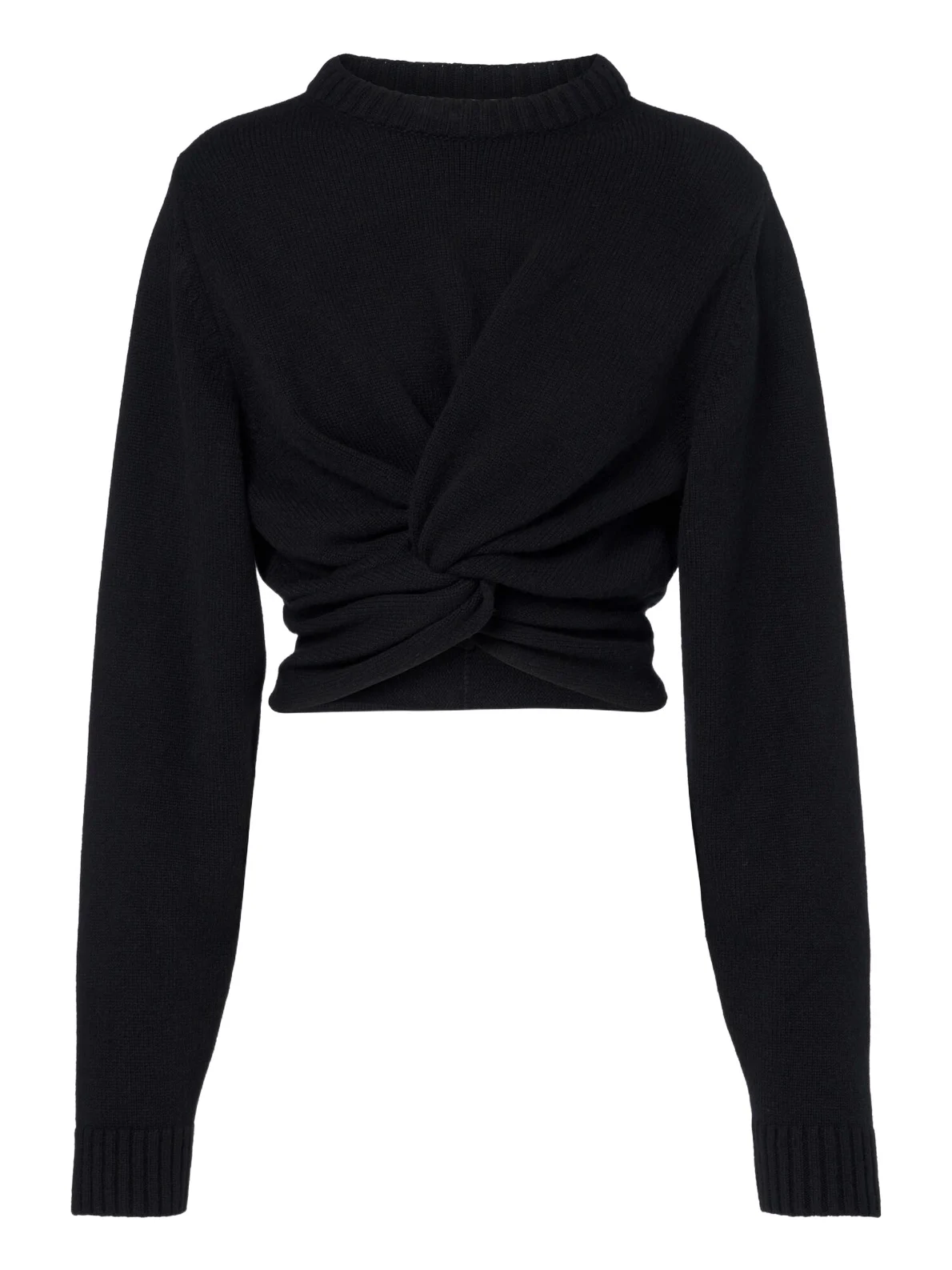 Balenciaga Cropped gathered wool sweater