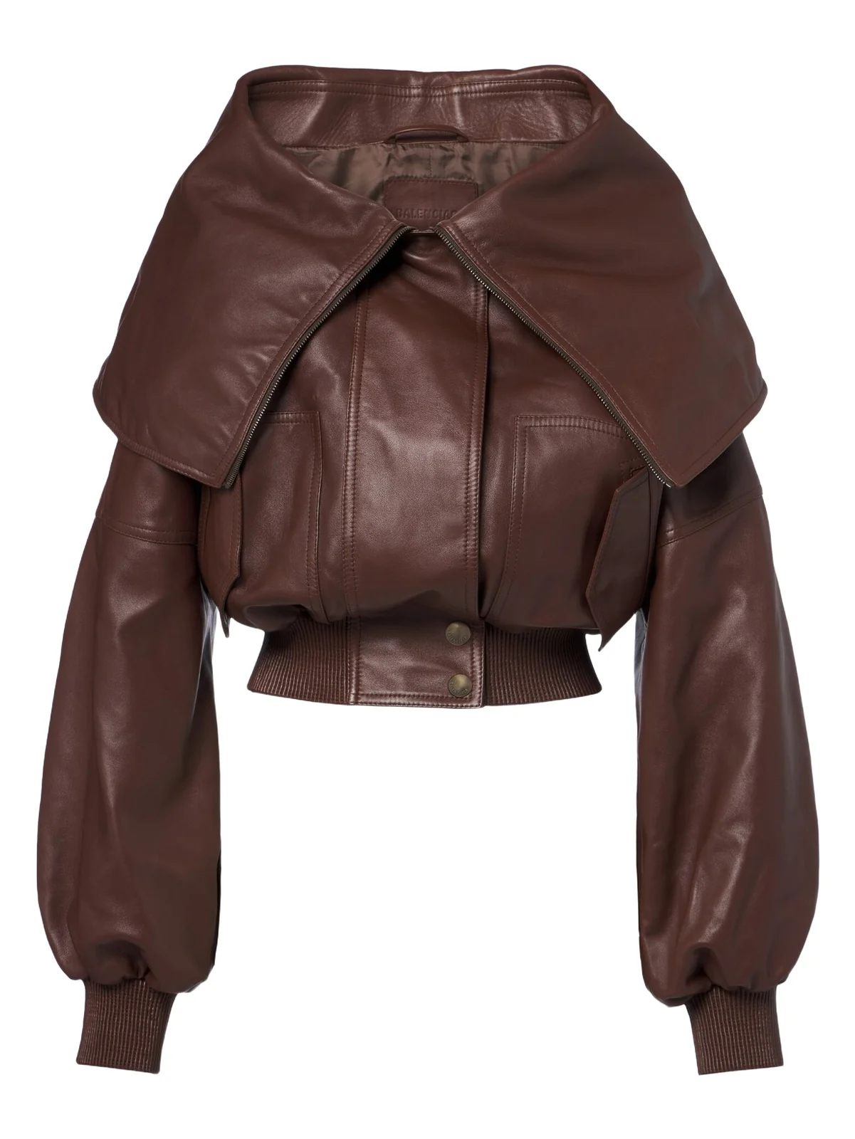 Balenciaga Cropped leather blouson jacket