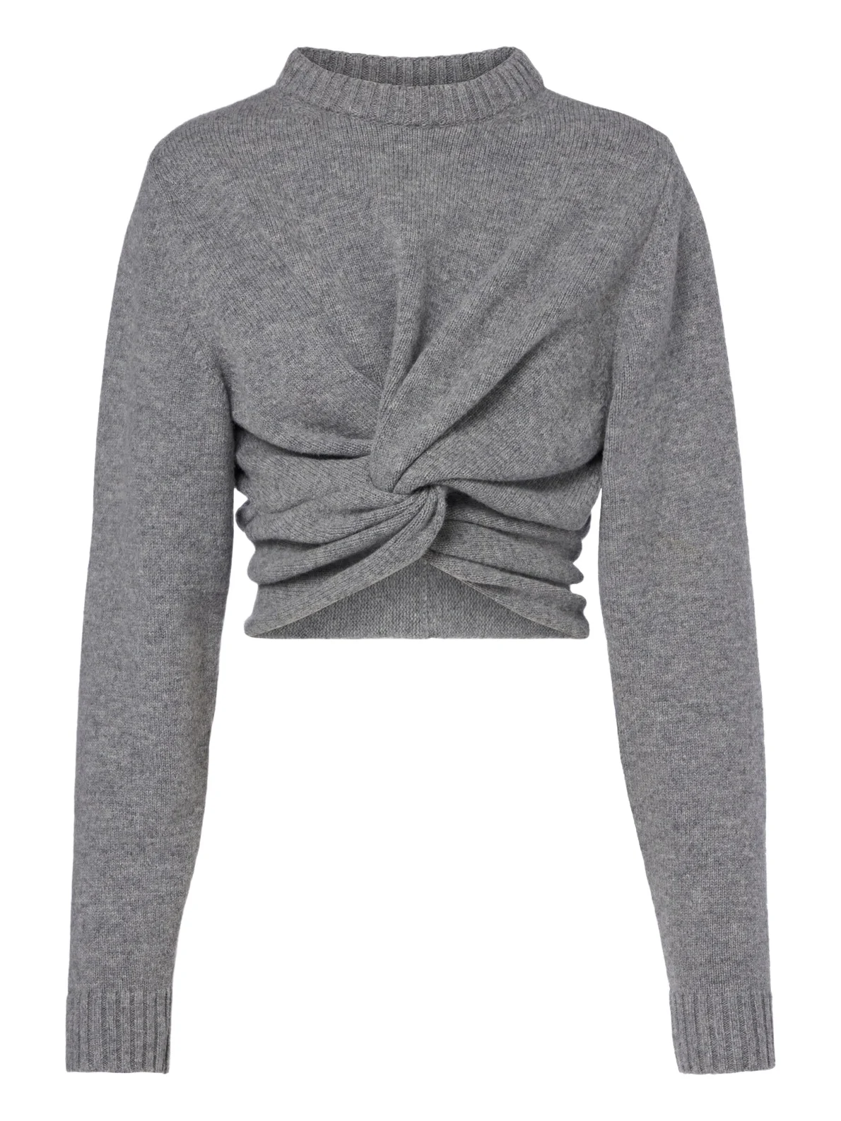 Balenciaga Cropped gathered wool sweater