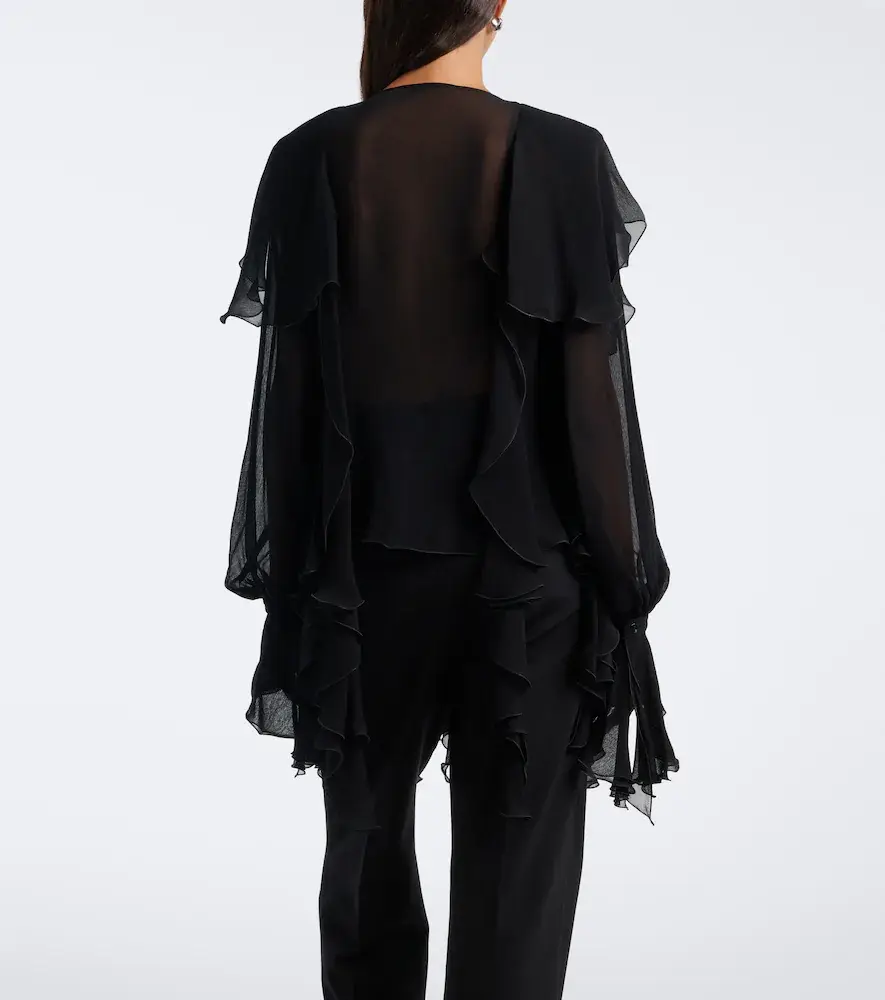 BLUMARINE Ruffled crêpe blouse | Thumbnail 4