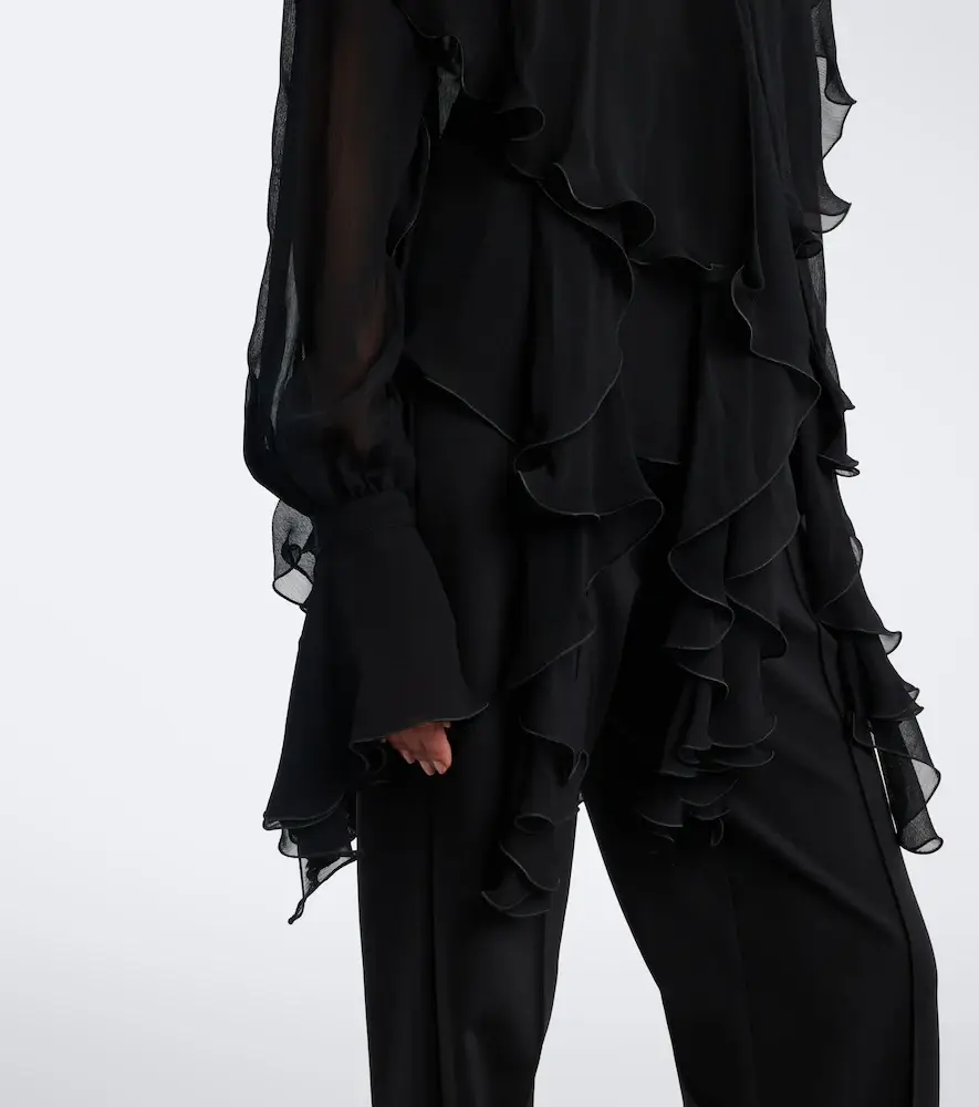 BLUMARINE Ruffled crêpe blouse | Thumbnail 6