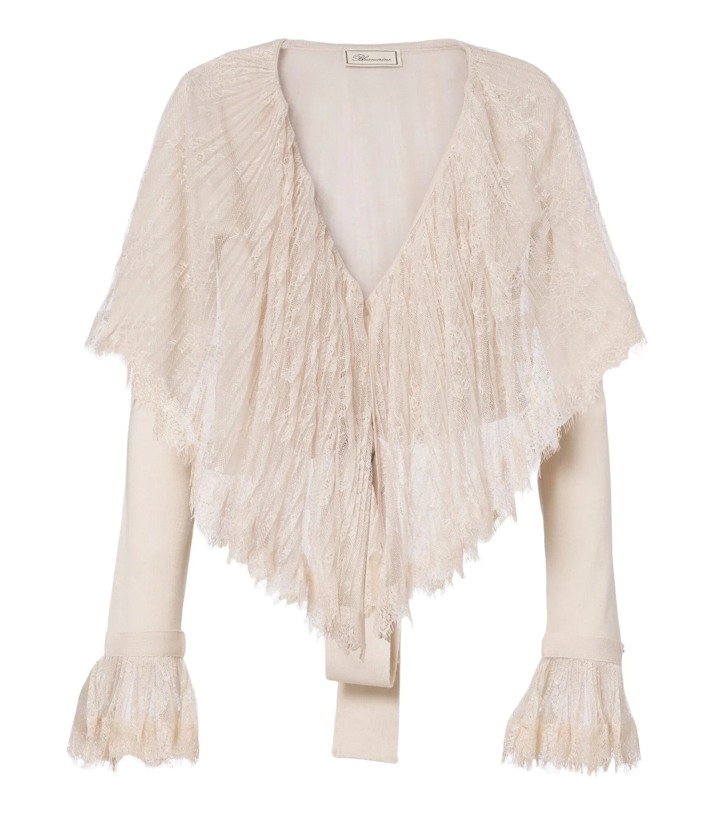 Lace-trimmed virgin wool cardigan Lace-trimmed virgin wool cardigan