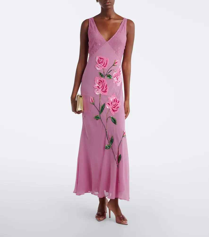 BLUMARINE Floral sequined midi dress | Thumbnail 3 BLUMARINE Floral sequined midi dress | Thumbnail 3