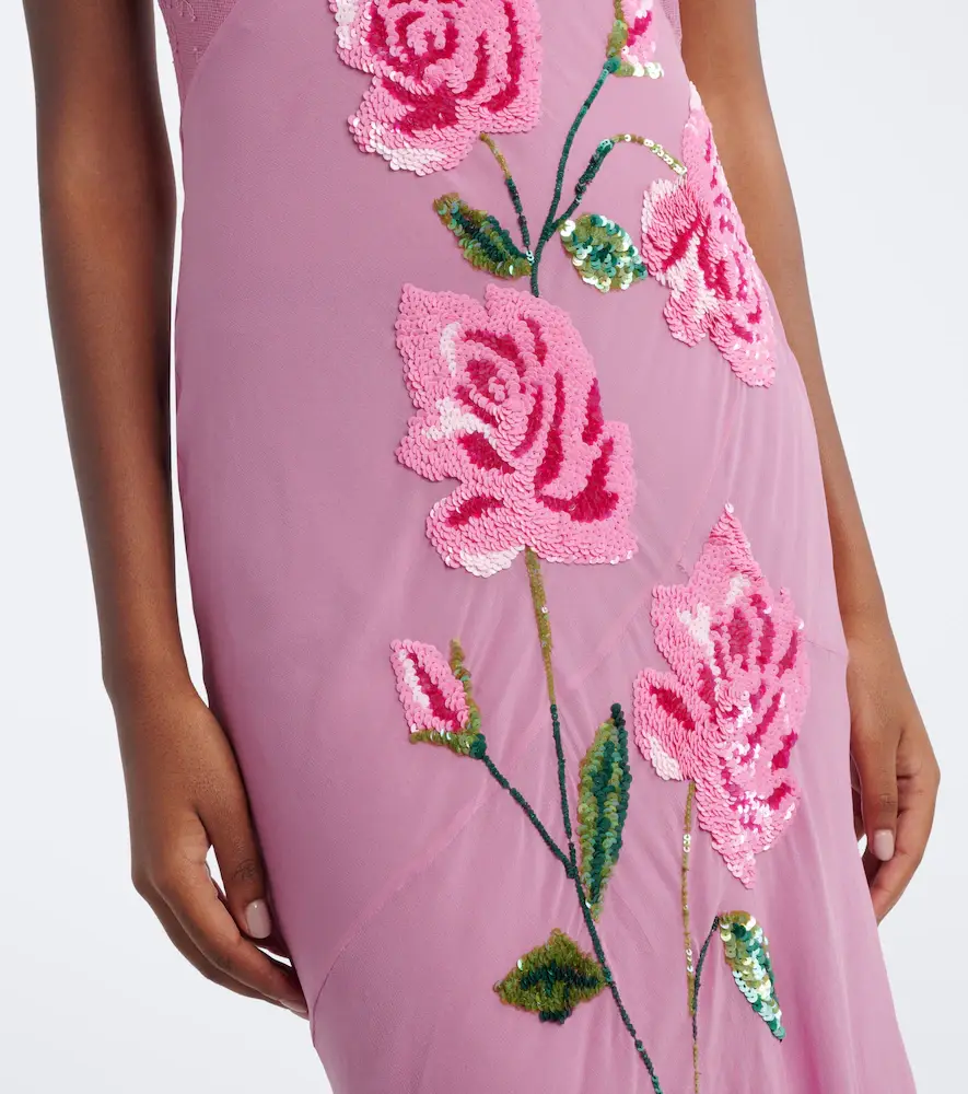 BLUMARINE Floral sequined midi dress | Thumbnail 4 BLUMARINE Floral sequined midi dress | Thumbnail 4