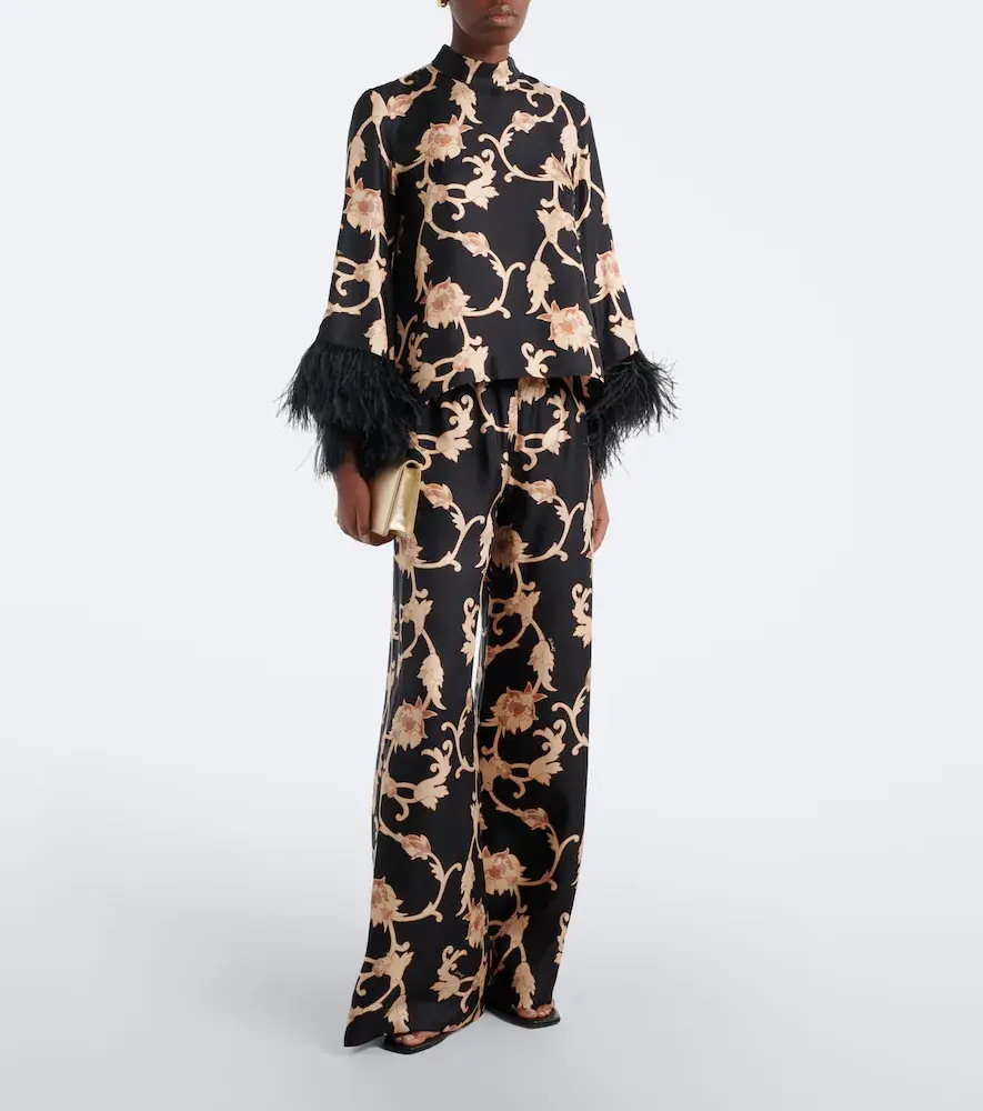 La DoubleJ Buttercup printed silk palazzo pants | Thumbnail 3
