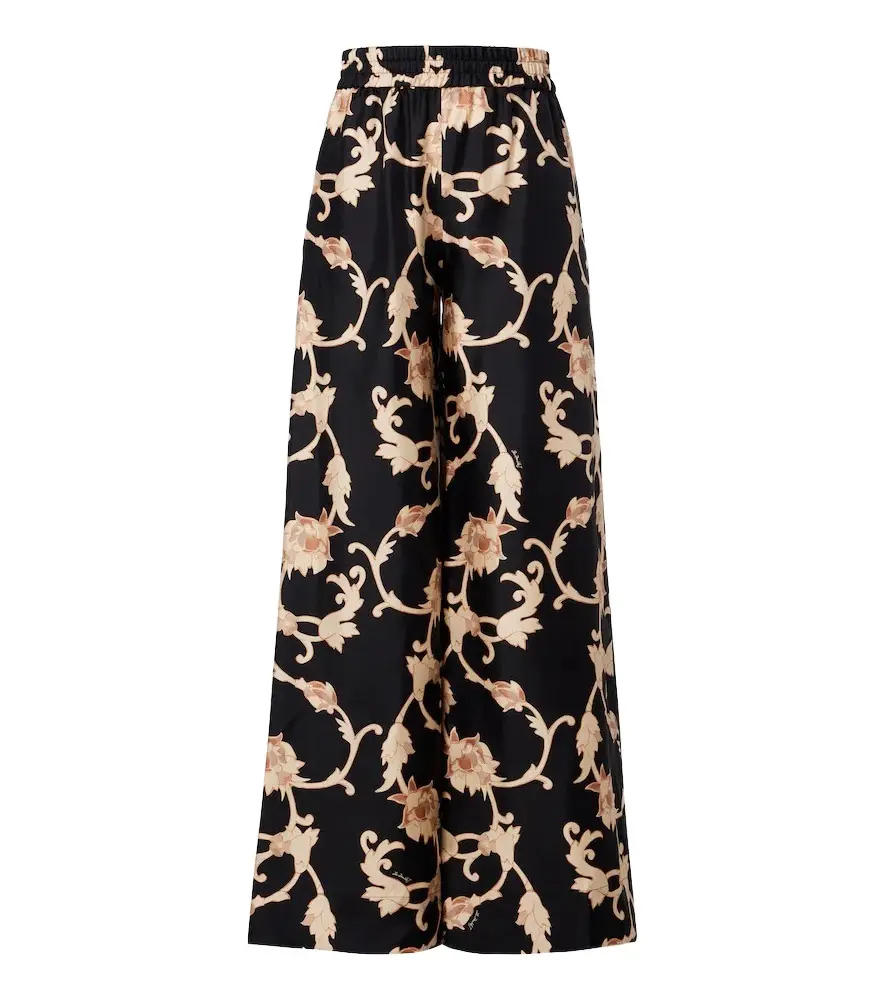 La DoubleJ Buttercup printed silk palazzo pants