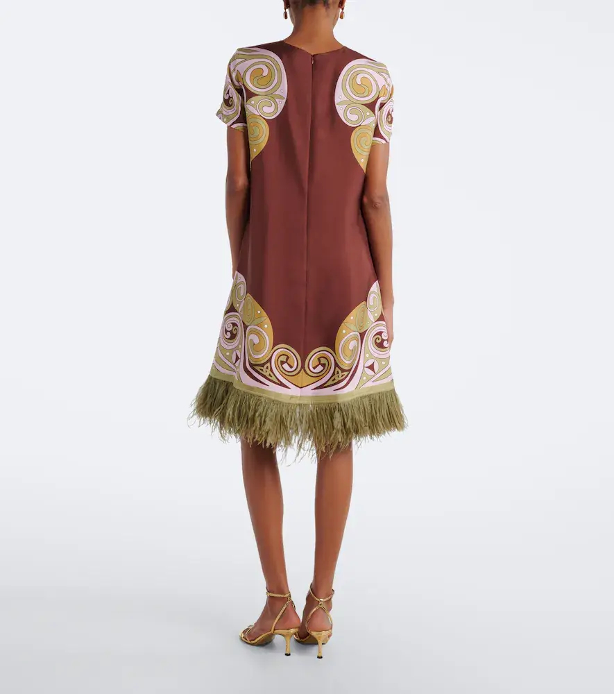 La DoubleJ Kells Swirl feather-trimmed silk minidress | Thumbnail 2 La DoubleJ Kells Swirl feather-trimmed silk minidress | Thumbnail 2