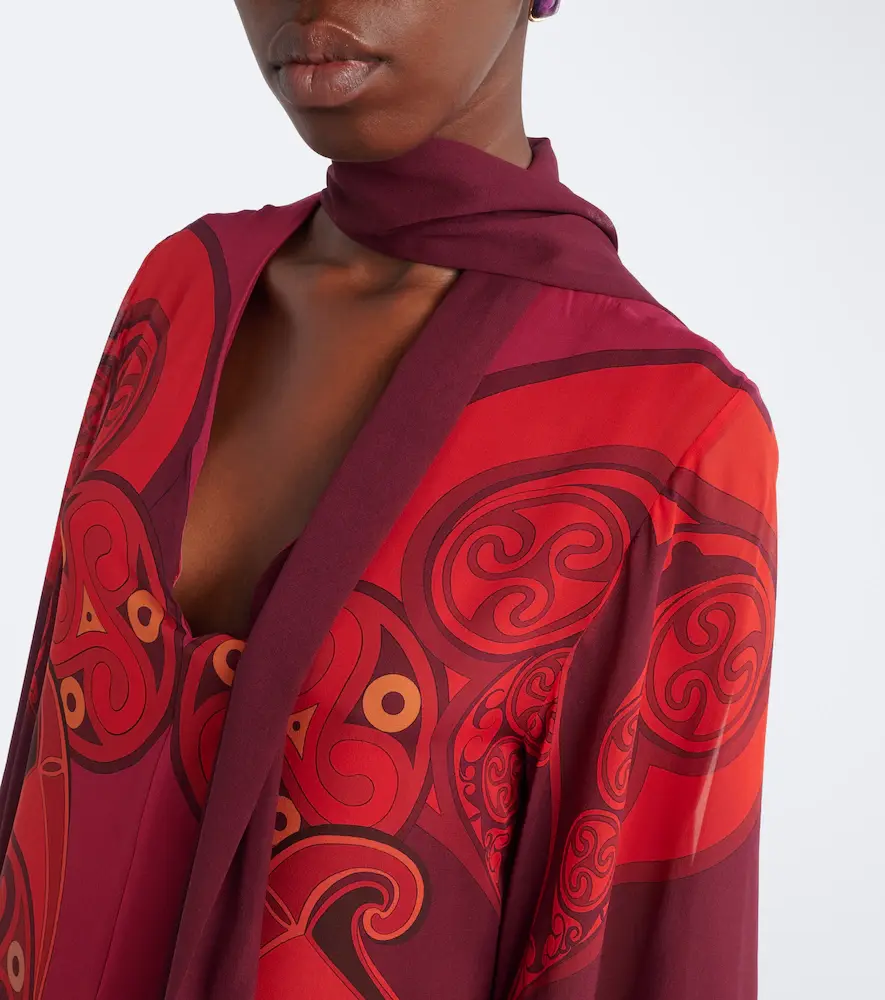 La DoubleJ Alchemy printed silk georgette midi dress | Thumbnail 4