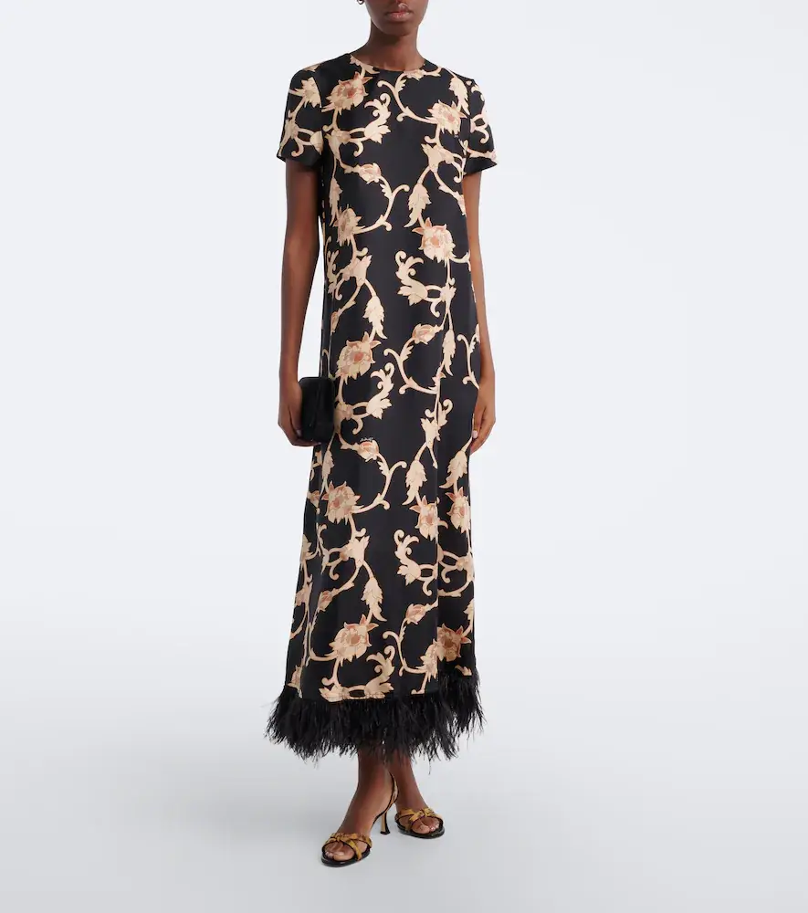 La DoubleJ Buttercup feather-trimmed silk maxi dress | Thumbnail 2 La DoubleJ Buttercup feather-trimmed silk maxi dress | Thumbnail 2