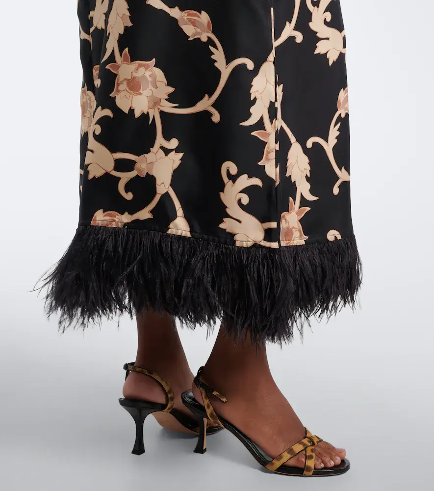 La DoubleJ Buttercup feather-trimmed silk maxi dress | Thumbnail 5 La DoubleJ Buttercup feather-trimmed silk maxi dress | Thumbnail 5