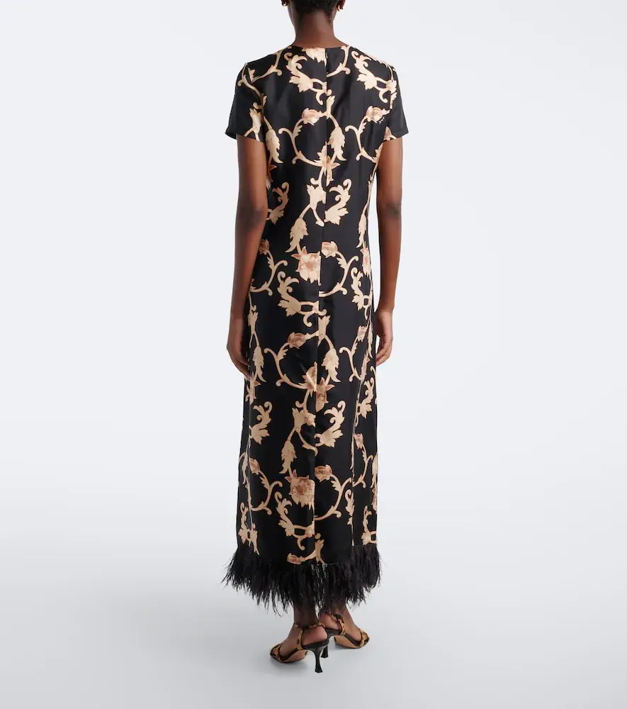 La DoubleJ Buttercup feather-trimmed silk maxi dress | Thumbnail 6 La DoubleJ Buttercup feather-trimmed silk maxi dress | Thumbnail 6