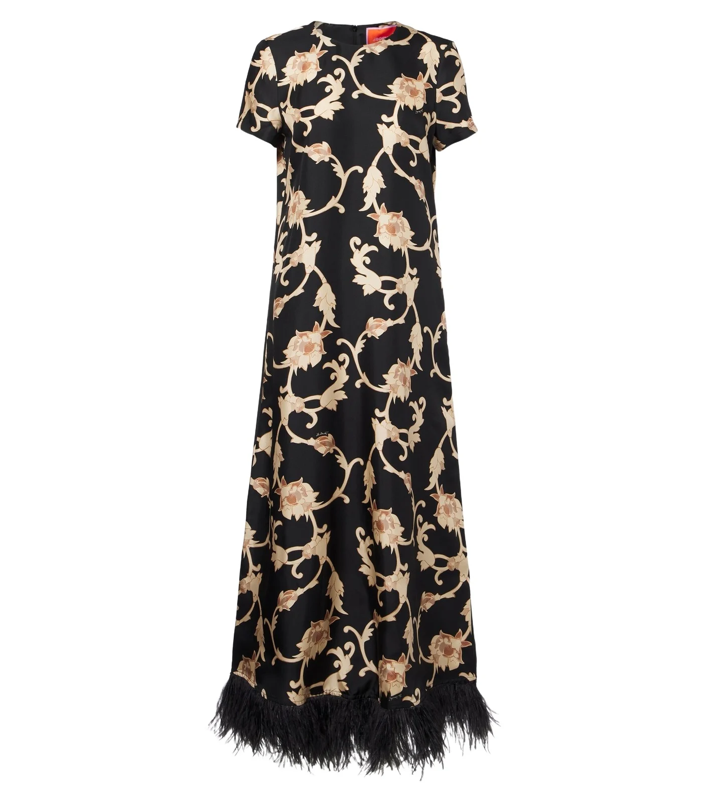 Buttercup feather-trimmed silk maxi dress Buttercup feather-trimmed silk maxi dress