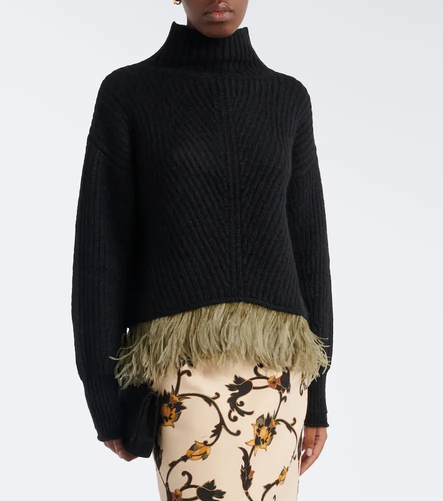 La DoubleJ Feather-trimmed alpaca and wool-blend sweater | Thumbnail 4 La DoubleJ Feather-trimmed alpaca and wool-blend sweater | Thumbnail 4
