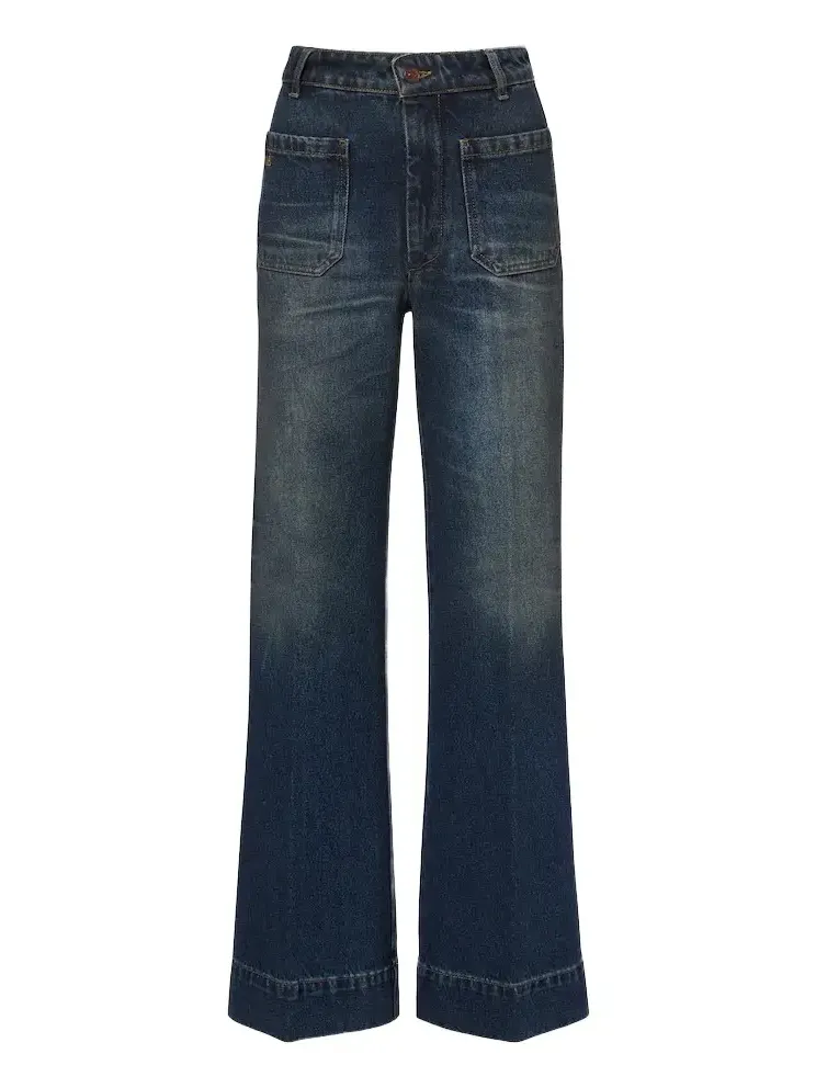 Alina faded wide-leg jeans