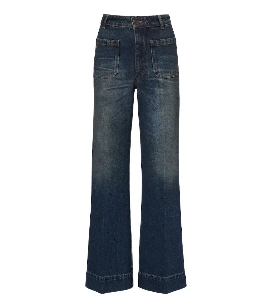Victoria Beckham Alina faded wide-leg jeans