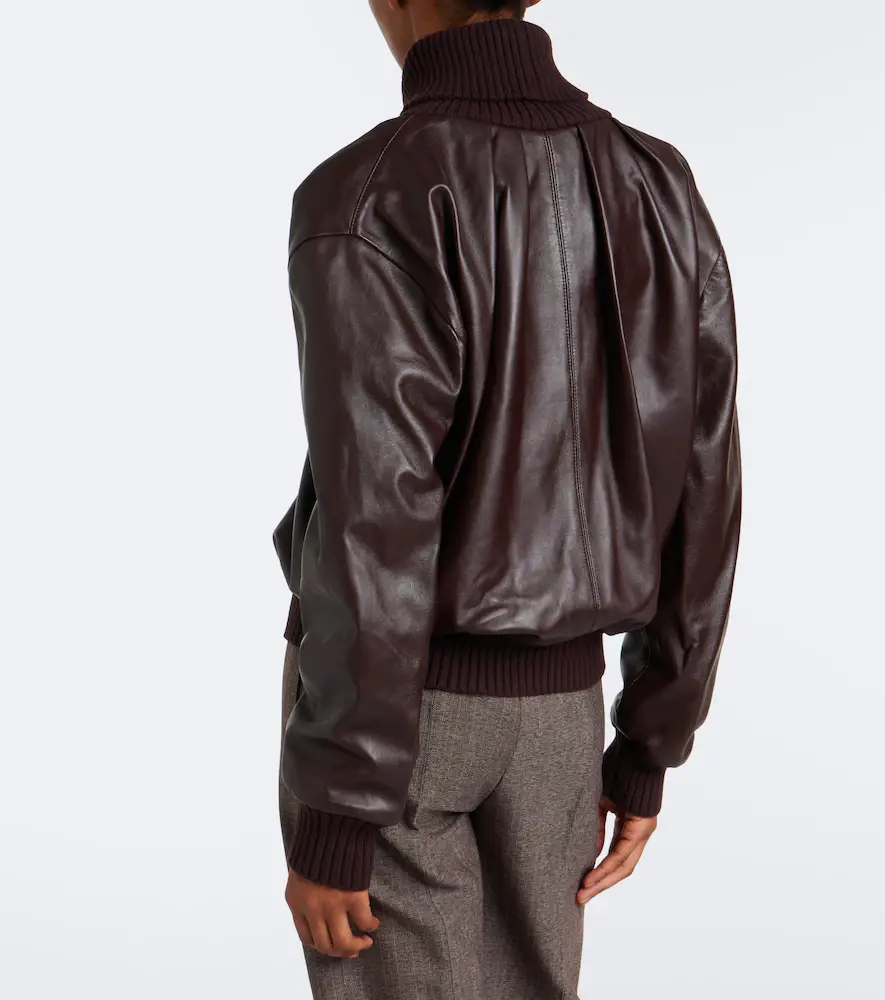 Victoria Beckham Leather turtleneck top | Thumbnail 4