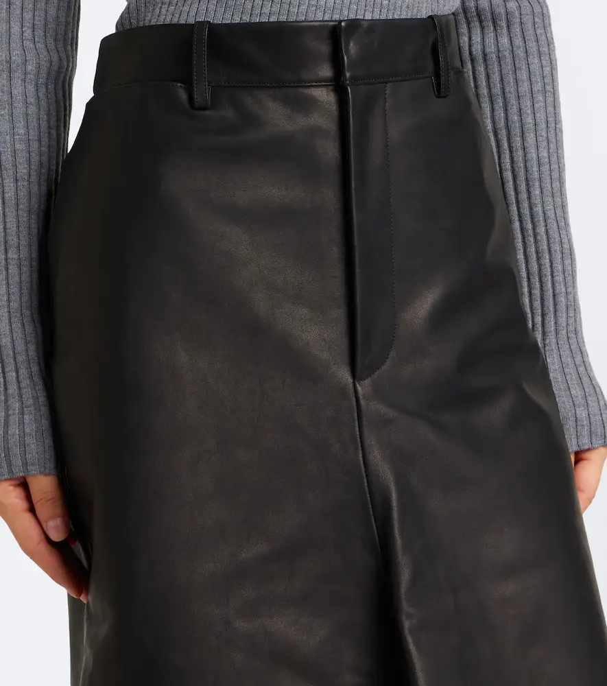 Victoria Beckham Leather midi skirt | Thumbnail 3