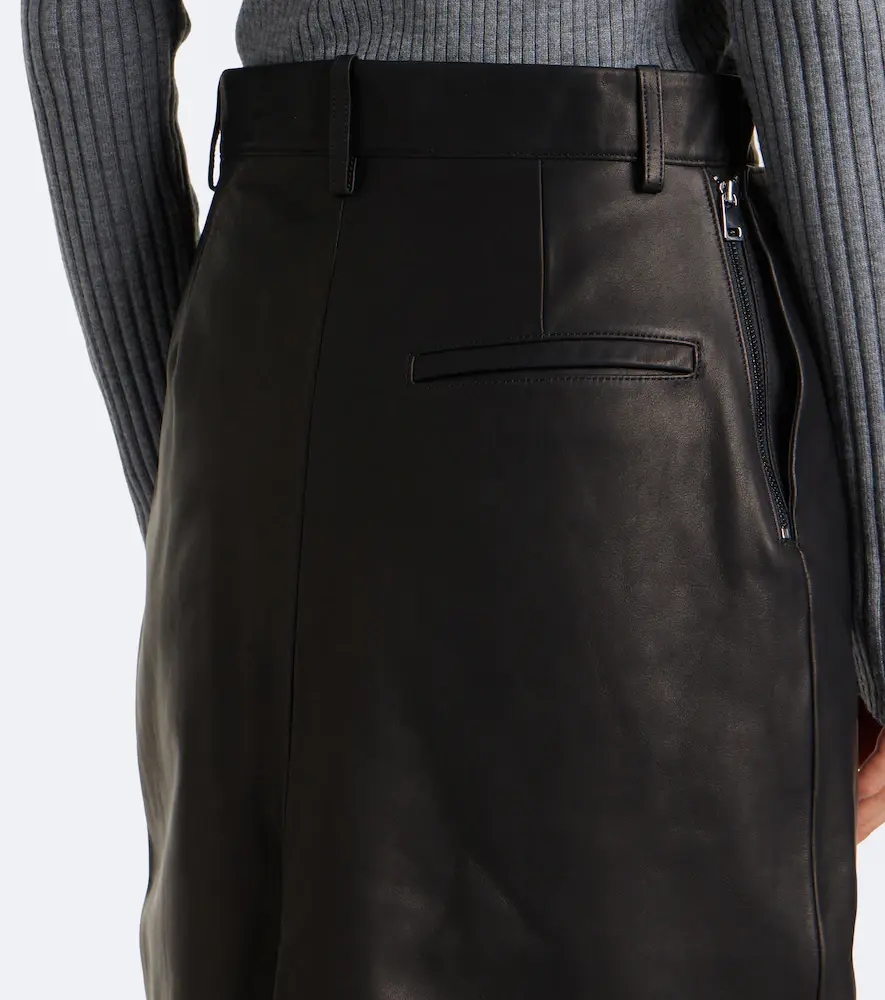 Victoria Beckham Leather midi skirt | Thumbnail 5