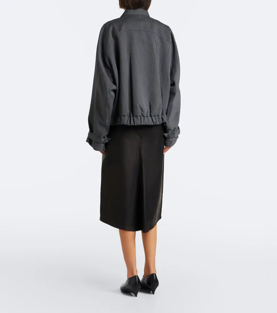 Victoria Beckham Leather midi skirt | Thumbnail 6